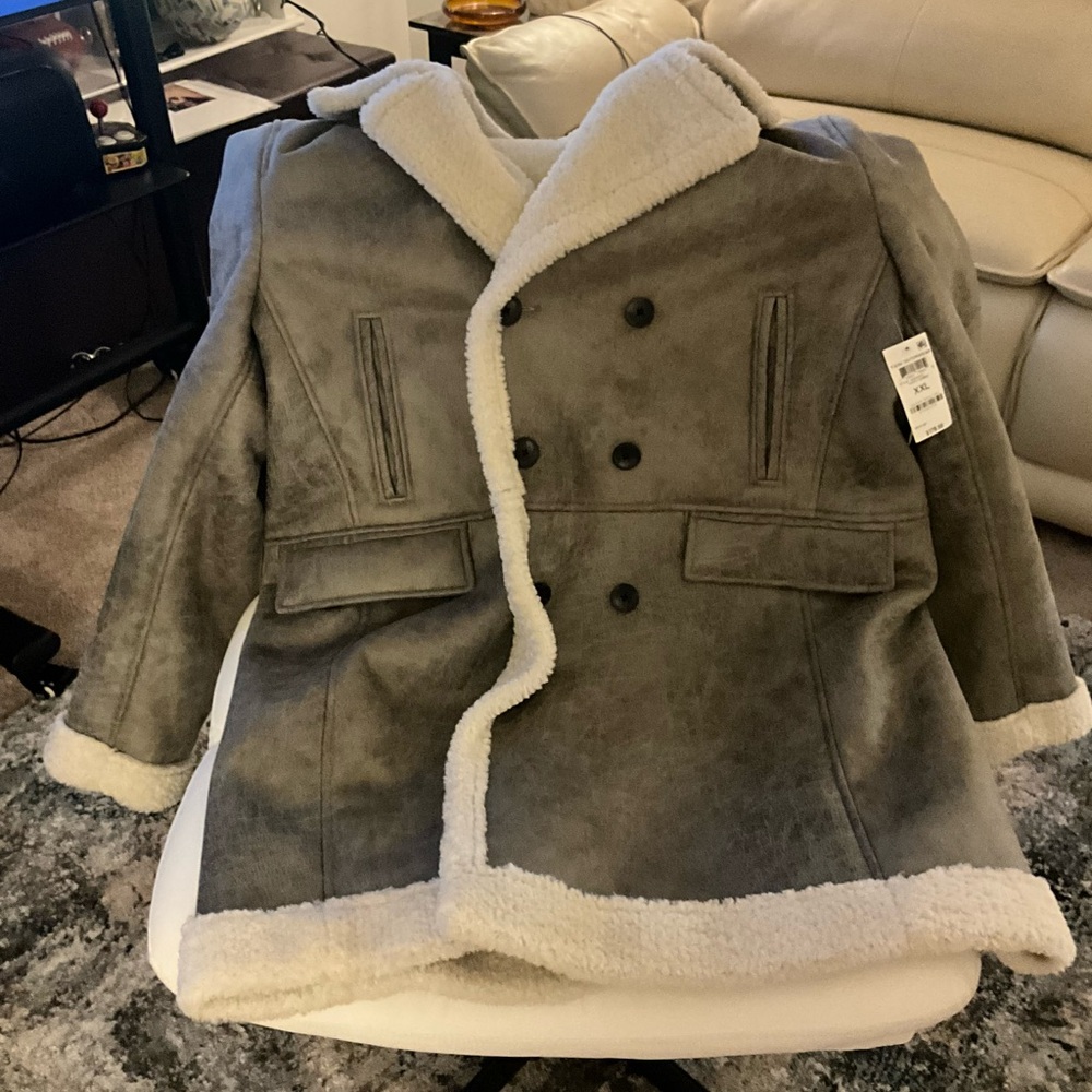 Kids Double-Breasted Gray Pea Coat